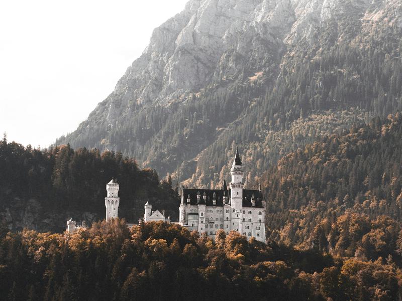 Neuschwanstein Castle in autumn, Bavaria
